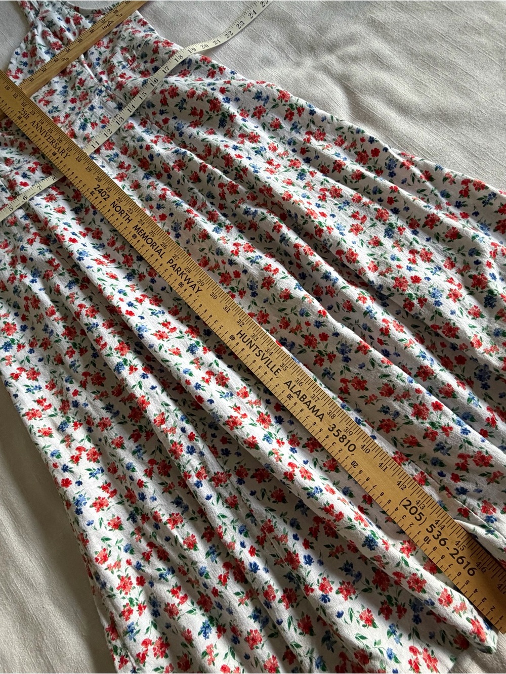 Old Navy Dress Womens XL Floral Linen Blend Smocked Midi Sundress Romantic Boho - Picture 7 of 12